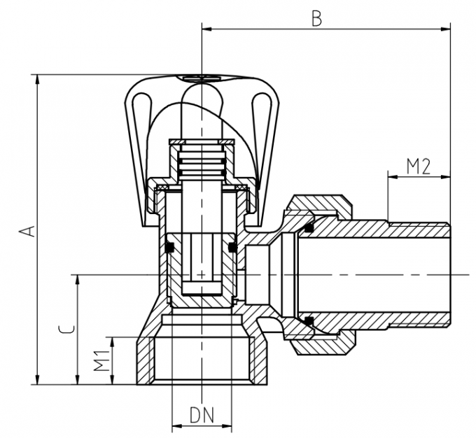 ISO228 Thread 3/4" Brass Angled Radiator Valves