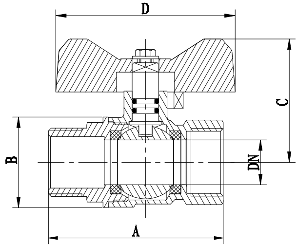 1/2 " To 1 " Male X Female 16 Bar Brass Ball Valve With T Handle