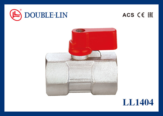 Female X Female 25 Bar Brass Mini Ball Valve With Nickel Plated