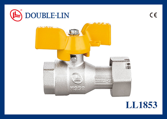 Female X Female Long Threads 72.5 PSI Brass Ball Valve T Handle