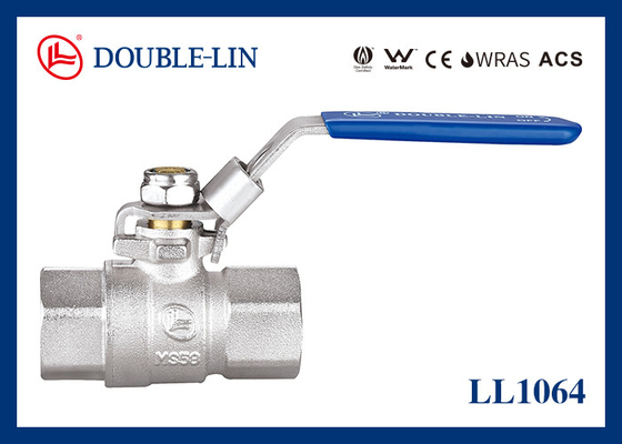 1/4 " To 4 "  Female X Female Long Thread 25 Bar Brass Lockable Ball Valve With Stainless Steel Handle