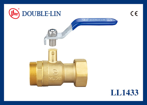 Full Flow 3 4 Brass Ball Valve Threaded Revolving Female Nut / Male Lockable Handle