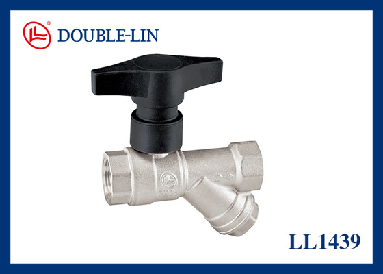 PTFE Seat High Handle Filter 1 1 2 Brass Ball Valve For Smooth Operation