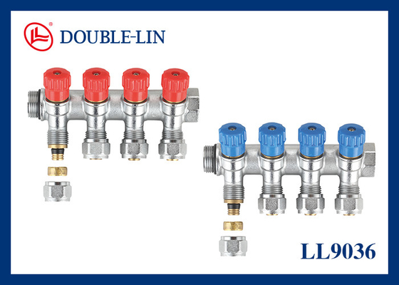 ISO228 Thread Chrome-Plated Brass Manifold HPB 57-3 Material