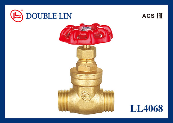 1/2"-1" Brass Gate Valve Male x Male with Cast Iron Handle 232psi -10℃ to 120℃ Working Temperature