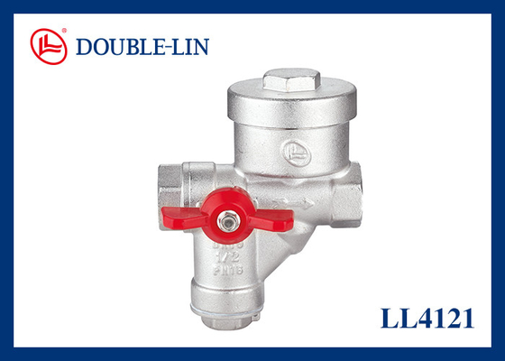 Ball Valve with Built-in Filter and Reducer F1/2×F1/2 16 Bar DIN259