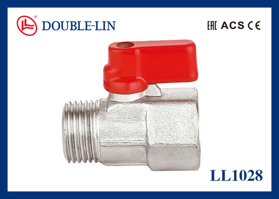 Male X Female 25 Bar Brass Mini Ball Valve With Nickle Plated