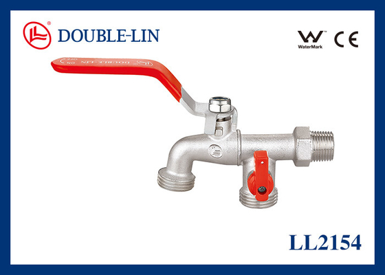 Washing Machine 1/2" Brass Bibcocks With Flating Lever Handle And PTFE Seat Double O-ring Stem Type