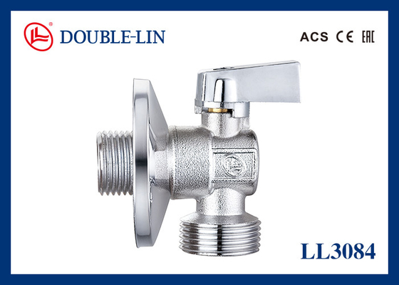 10 Bar Brass Angle Valves for Washing Machine/Chrome Plated with High-Density Brass Valve Body and Material for Industrial