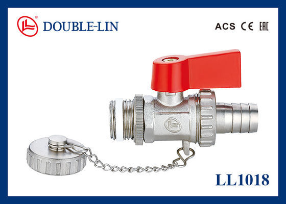 Brass Drain Ball Valve 90 Degree On / Off Lever Operated