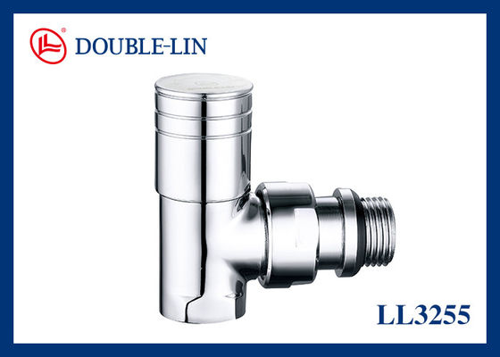 Polished Chrome Plated 1/2&quot; × 1/2&quot; Brass Radiator Valve