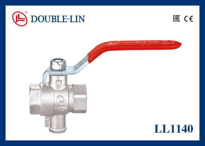 1/2 " To 1 1/2 "  16 Bar Brass Ball Valve With Probe Connection With Flat Lever Handle