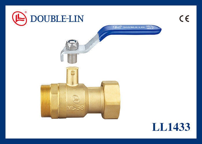 Full Flow 3 4 Brass Ball Valve Threaded Revolving Female Nut / Male Lockable Handle