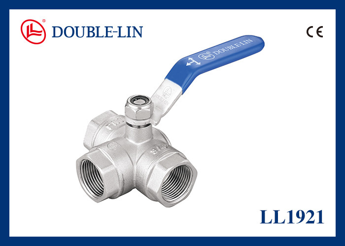 1.5 T Type Brass Three Way Ball Valve With Thread ISO228 Equivalent To DIN 259 And BS2779