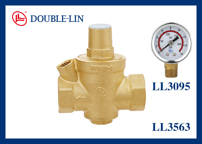 Brass Pressure Reducing Valve 0℃ to 80℃ Working Temperature 1/2"-2" 16 Bar ISO228 Thread