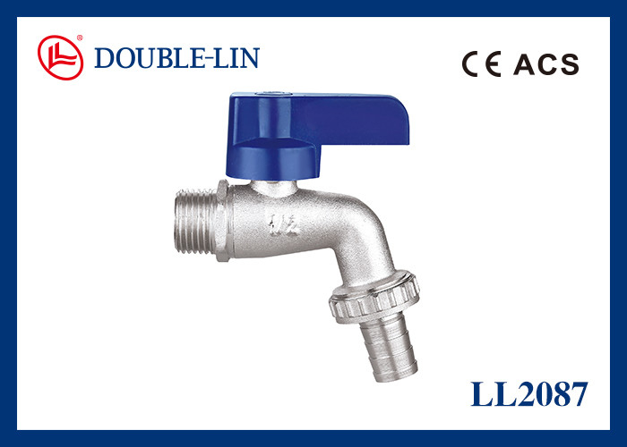 ISO228 Thread ABS Flat Lever Handle 1/2" X 3/4" Brass Bibcocks With Double O-ring Stem Type