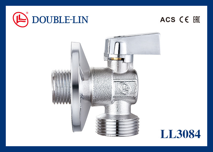10 Bar Brass Angle Valves for Washing Machine/Chrome Plated with High-Density Brass Valve Body and Material for Industrial