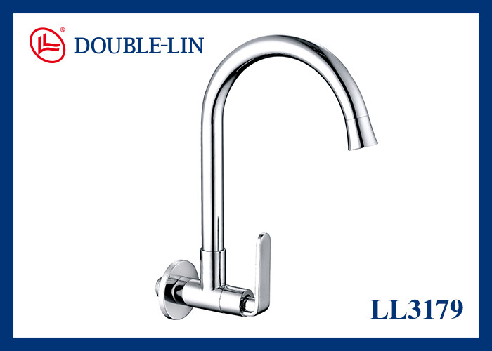 Wall Plated Single Way Washbasin Faucet With NBR Seat Material And 1/2" Size
