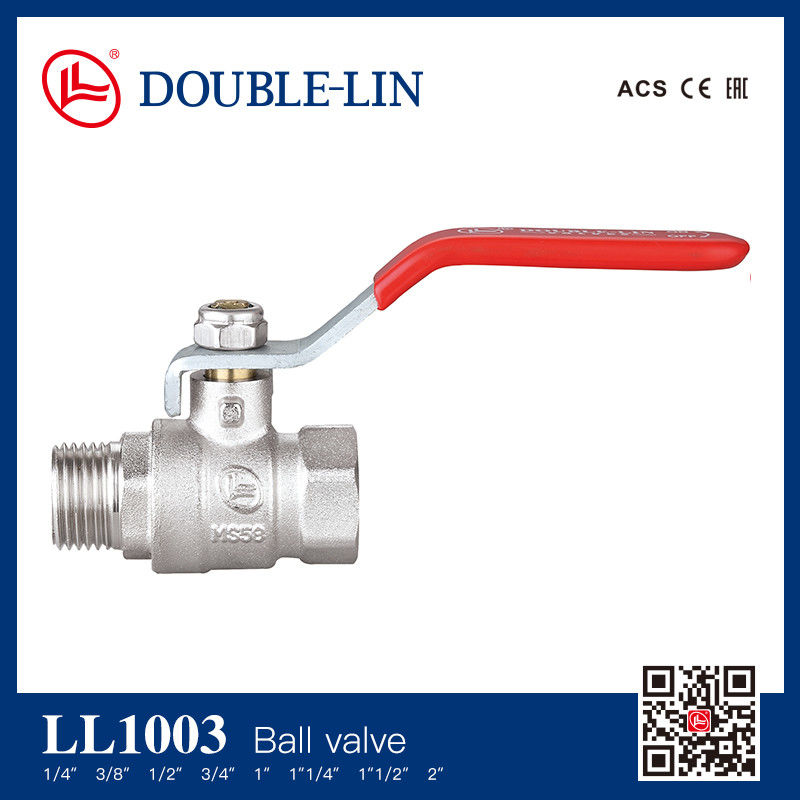 362.5 psi 2 Inch Brass Push Fit Ball Valve Double O Ring Stem