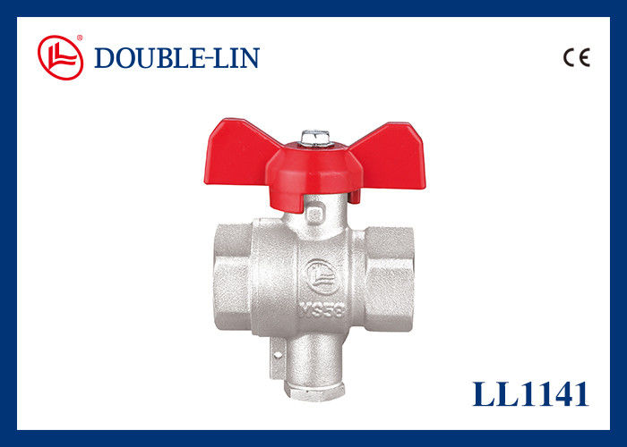 1/2 &quot; To 1 &quot;  16 Bar Brass Ball Valve With Probe Connection With T Handle