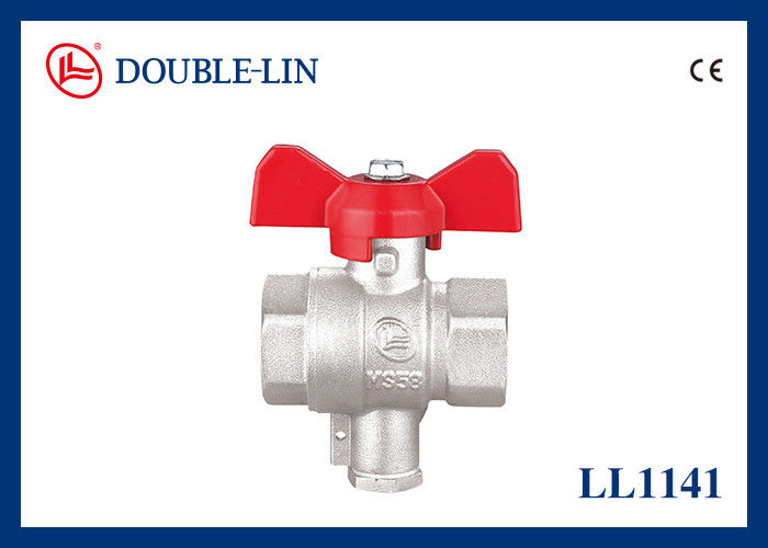 1/2 " To 1 "  16 Bar Brass Ball Valve With Probe Connection With T Handle