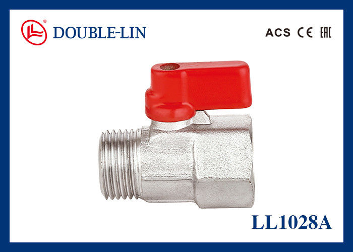Male X Female 25 Bar Brass Mini Ball Valve With Nickle Plated