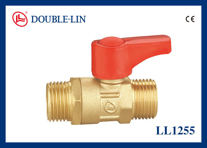 Male X Male 25 Bar Brass Mini Ball Valve With Brass Color