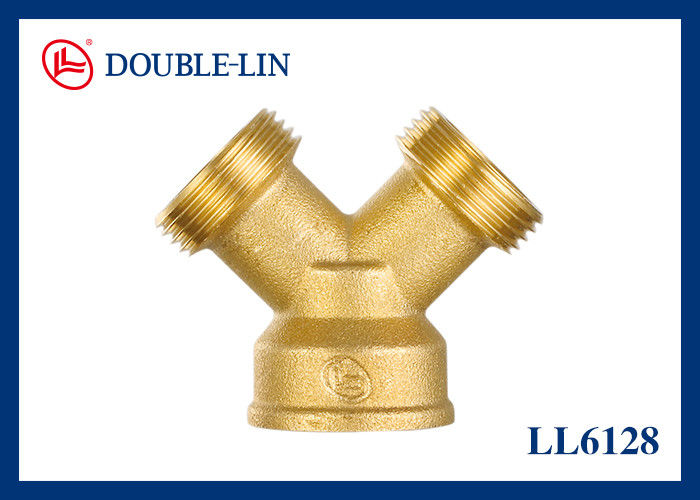 Male X Male X Female 3/4&quot; Brass Y Connector