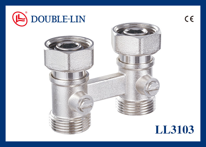 Straight Two Pipe Brass Radiator Valve ISO228 Thread F3/4'' X M3/4"