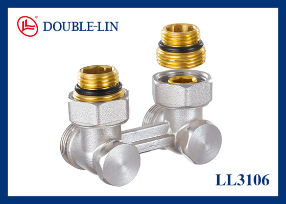 M1/2'' X M3/4" Angle Two Pipe Valves With Adapter ISO228 Thread
